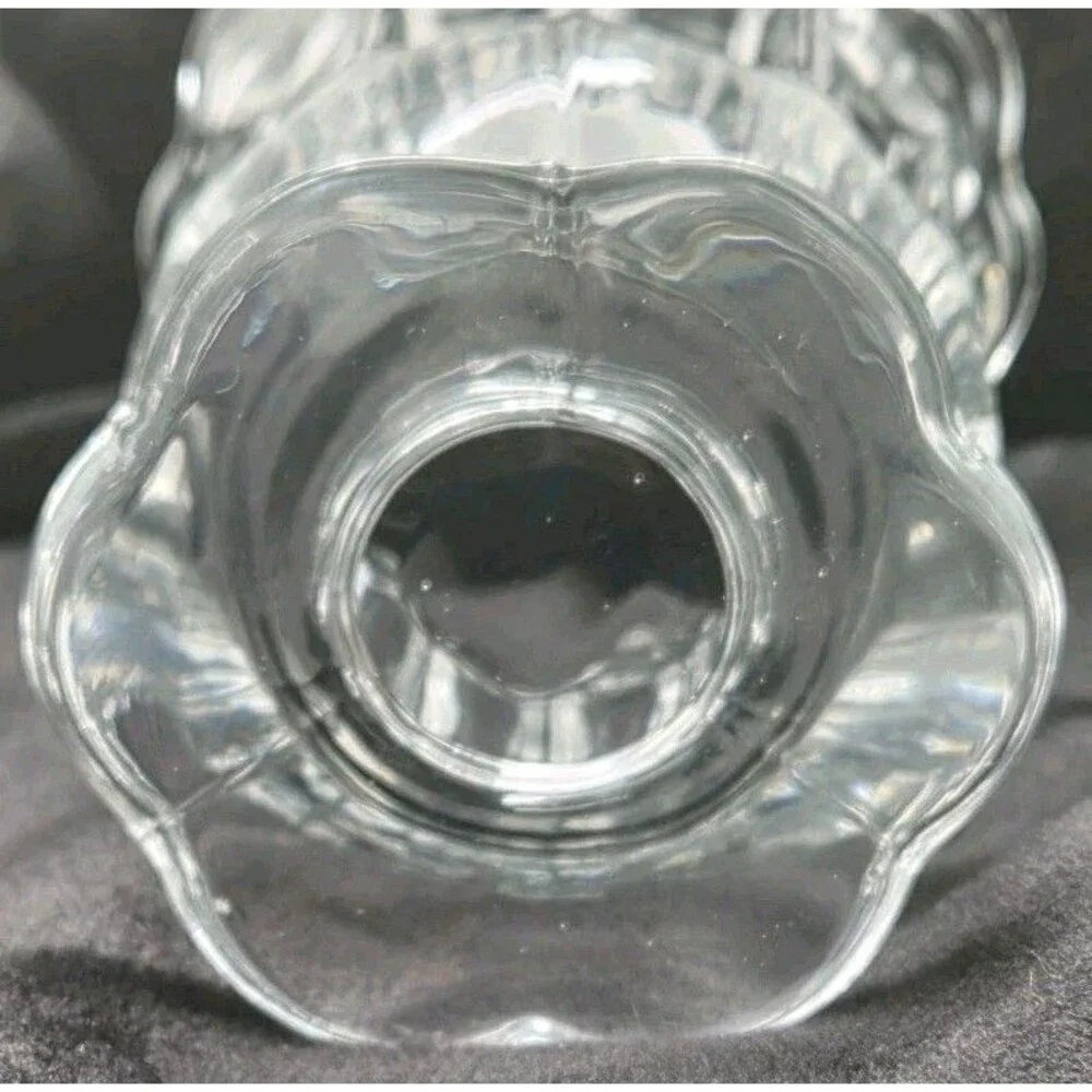 Vintage Pedestal clear vase/open spooner 4x5
